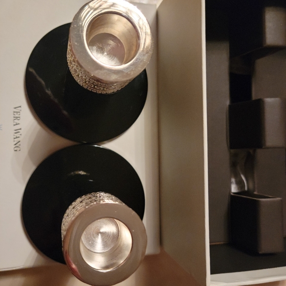 Brand New Vera Wang Wedgwood With Love Noir 4" candlestick holder pair - Picture 6 of 9